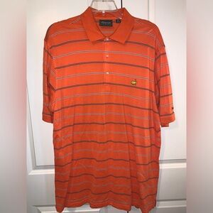 Men's Orange Striped Masters Collection Polo